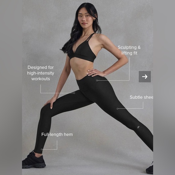 NWT Alo Yoga High Waisted Airlift Leggings Black Color Size XXS - Picture 9 of 10